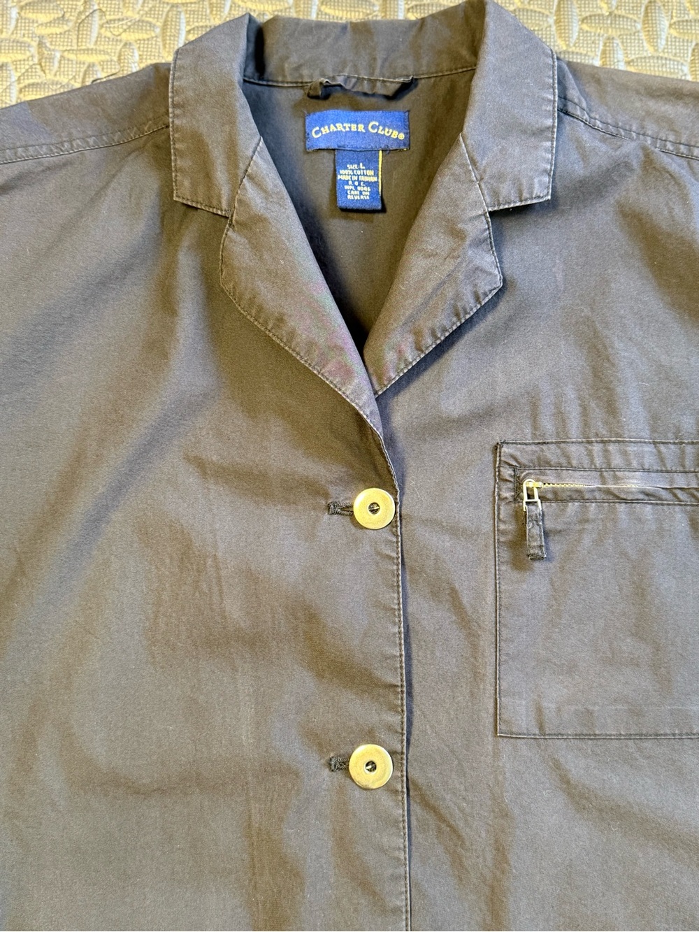 Charter Club Charcoal Professional Utility Cotton Jacket With Zip Pockets Size L - Picture 3 of 11